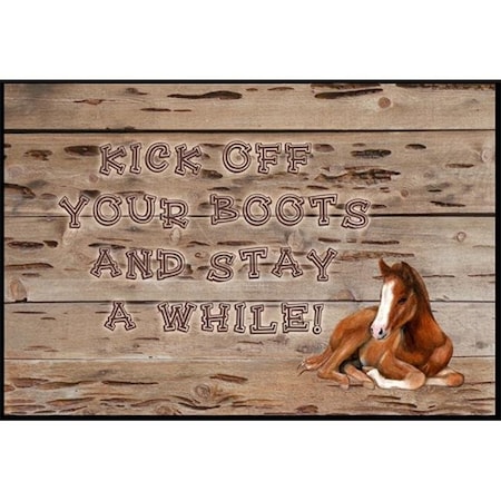 Carolines Treasures Carolines Treasures SB3064MAT Kick off your boots and stay a while Indoor or Outdoor Mat SB3064MAT